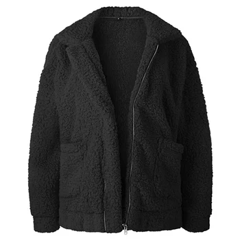 

2019 Autumn and winter fashion faux fur plush zipper coat fur coat teddy coat faux fur coat fur fur jacket fourrure femme!: