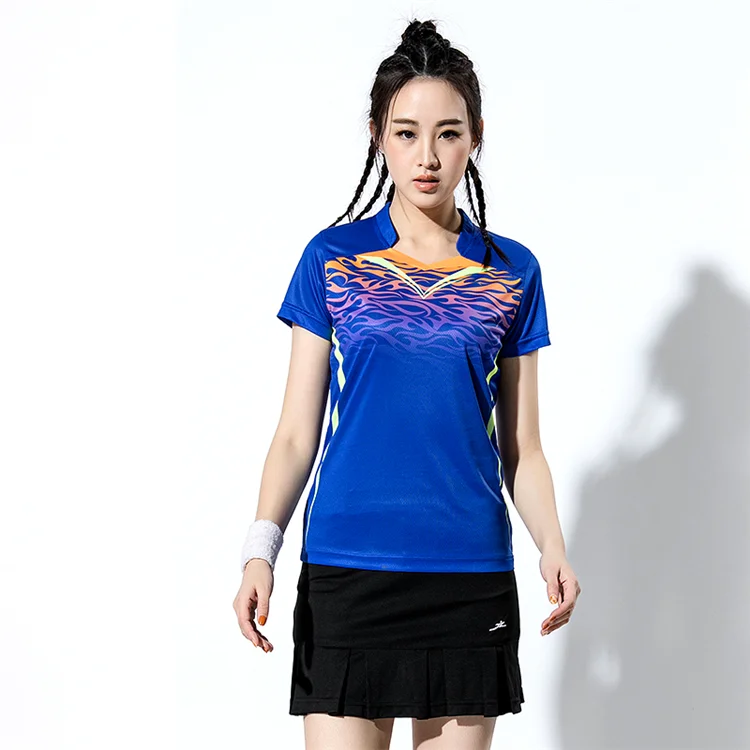 Quick-drying Volleyball Suit Group Purchase Custom Printed Short-sleeved T-shirt for Men and Women Sports Competition Badminton - Цвет: B2606female2