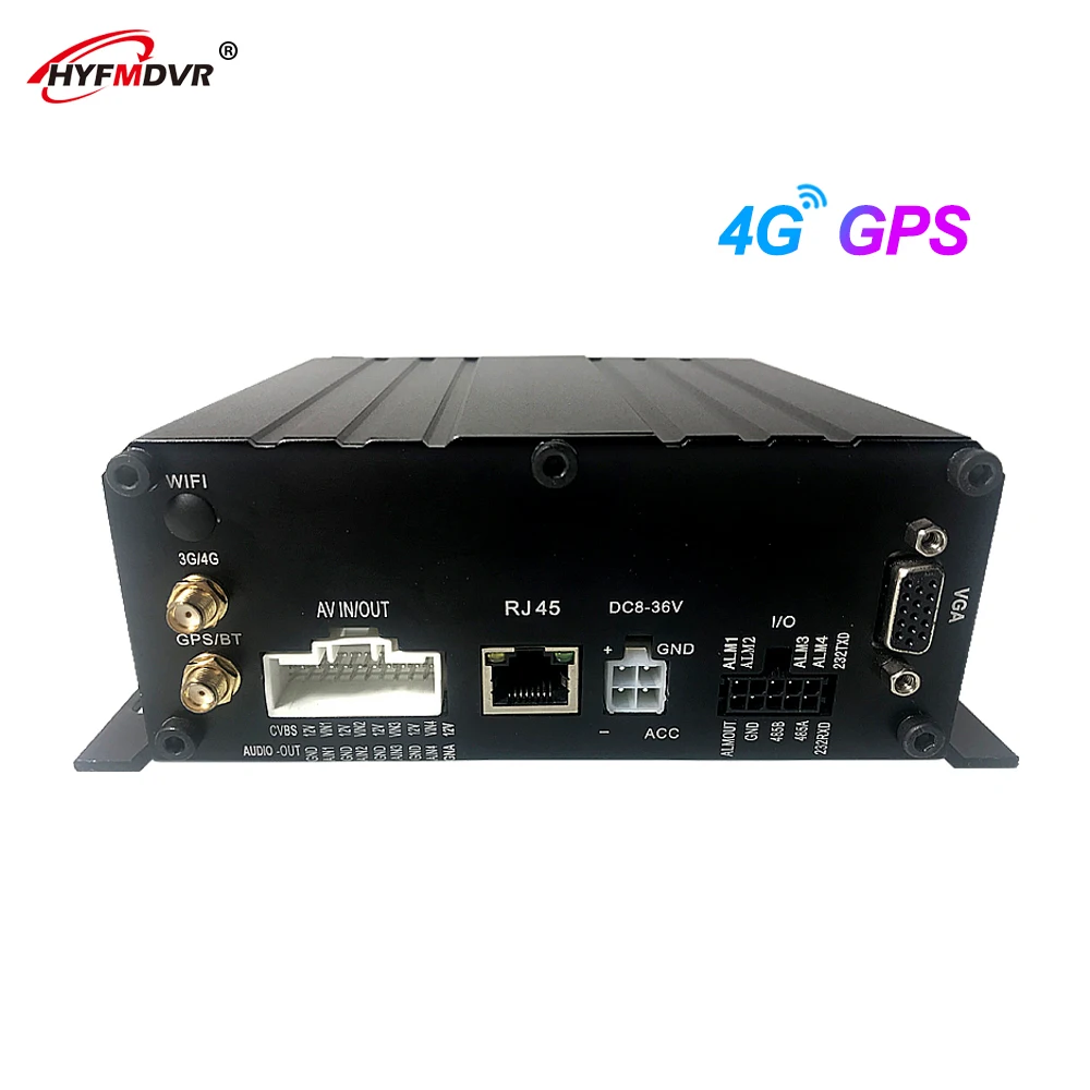 HYFMDVR 4G gps MDVR HD Автомобильный видеорегистратор 4CH жесткий диск монитор хост SD карта мобильный видеорегистратор лодка/автобус/грузовик