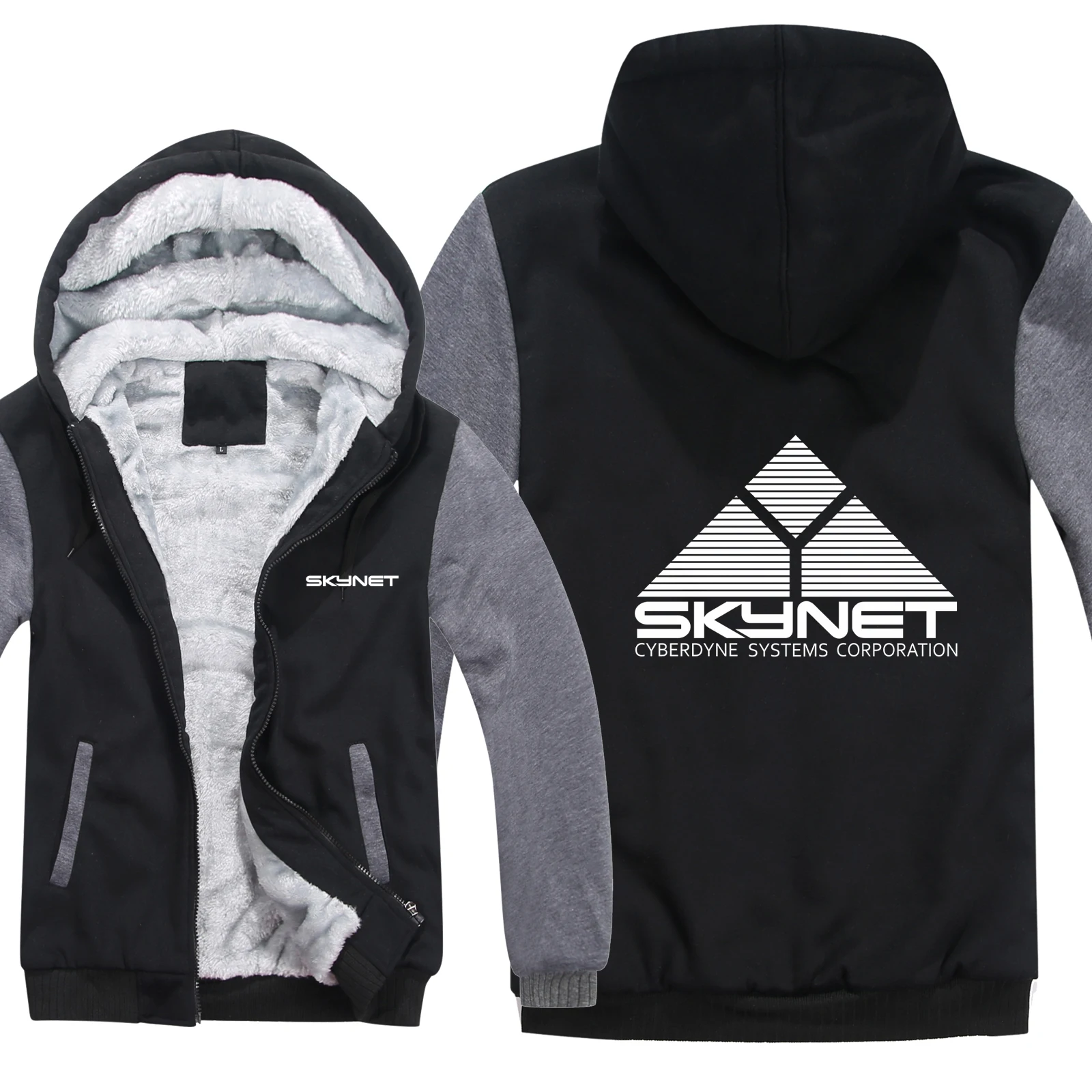 Зимние Skynet толстовки cyberdyne Systems пуловер шерстяной подкладкой Skynet Кофты Мужская куртка