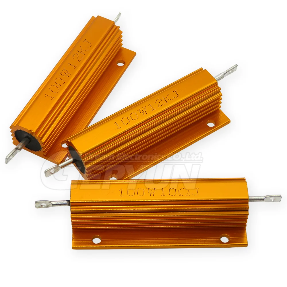 100W Aluminum Power Metal Shell Case Wirewound Resistor 0.05 0.1 0.5 1 2 6 8 10 20 200 500 750 800 1K 10K ohm 0.01-100K 1pcs wirewound resistor