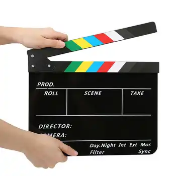 

30x25cm Director Video Scene Clapperboard Professional Acrylic Movie Film Action Clap Tool for movie film, camera photography