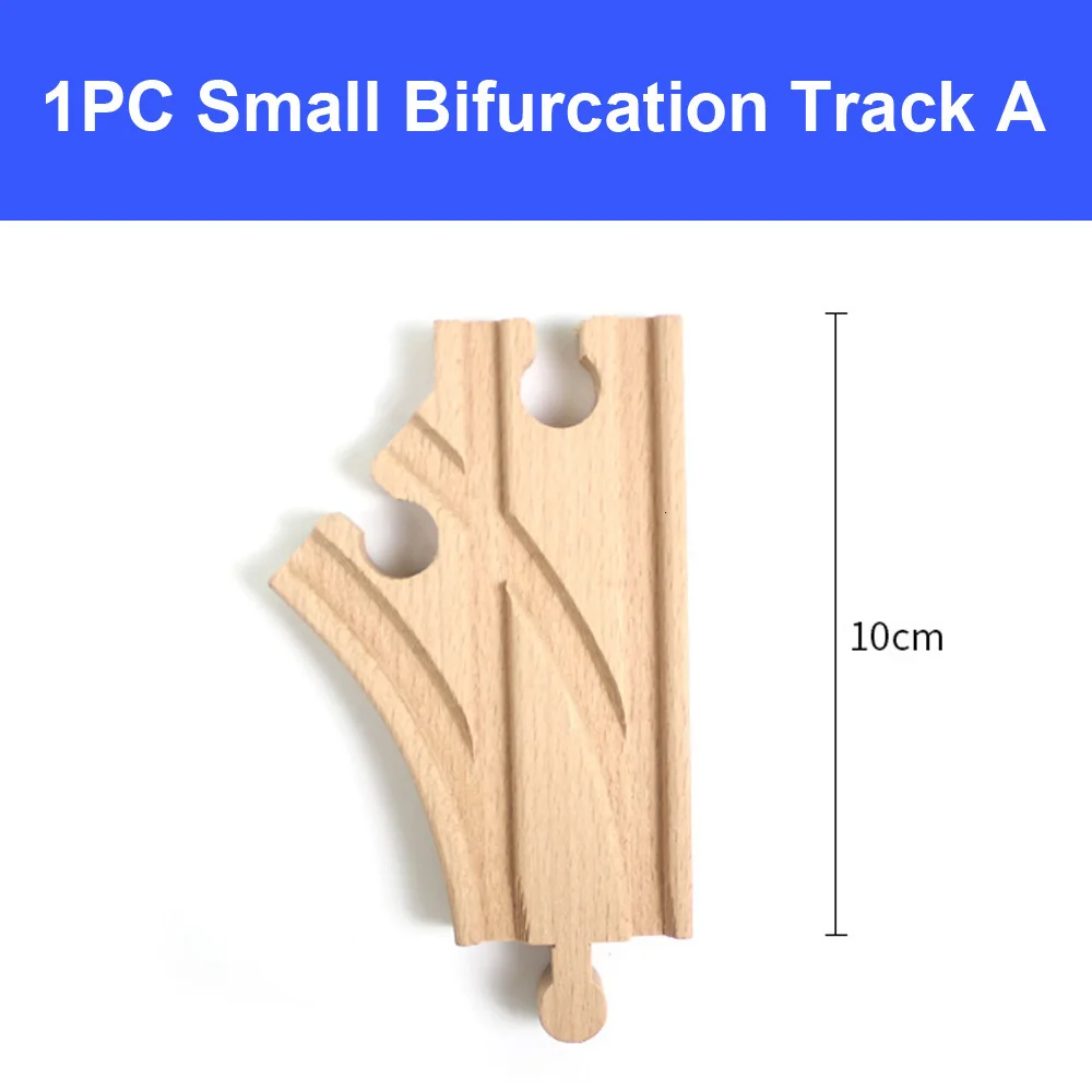 1pc bifurcation A DIY деревянное гоночное направляющее устройство аксессуары из Бука Деревянный Железнодорожный Набор треков мост Piers части совместимы с Томом всех брендов - Цвет: 1pc bifurcation A