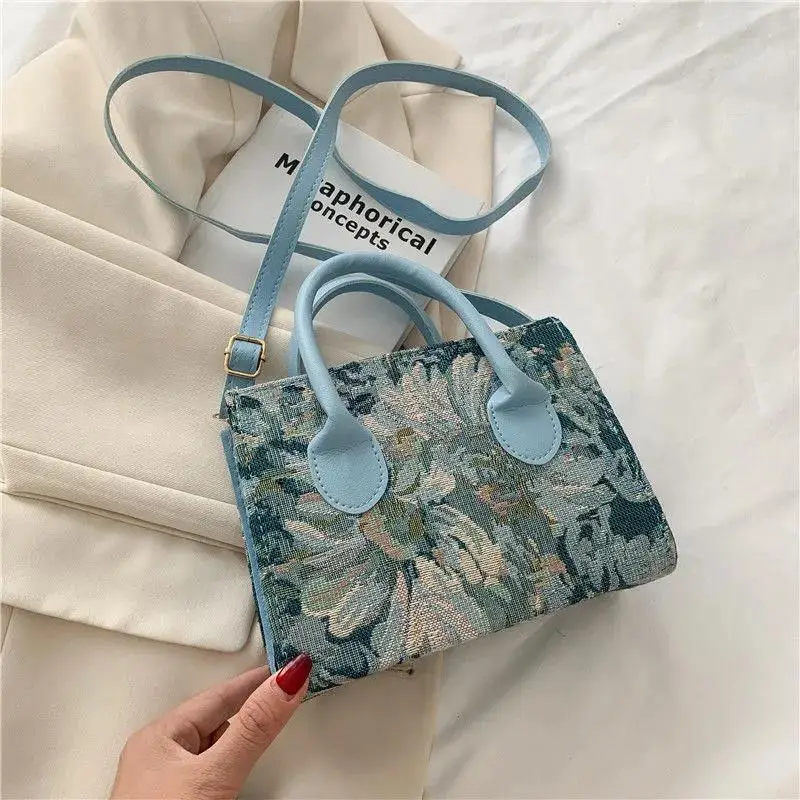 Luxury Brand Design Niche Oil Painting Bag Female 2021 Summer New Trend Large-capacity Wild Shoulder Messenger Portable Tote |
