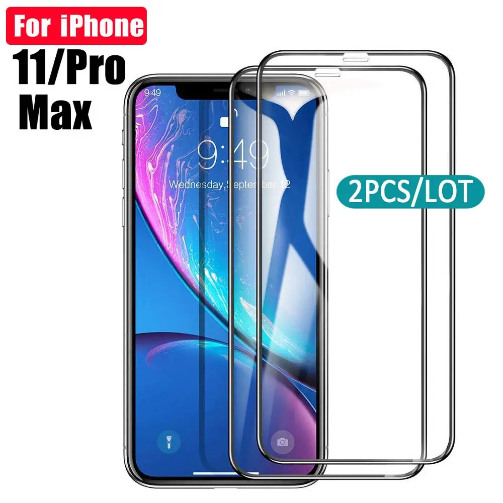2 шт закаленное стекло для iphone 11 протектор экрана для apple iphone 11 pro max Защитная стеклянная пленка 11pro 11promax iphone 11 9h