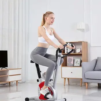 

Indoor Cycle Exercise Stationary Bike with LCD Monitor Cardio Fitness Gym Cycling Machine Workout Training Max Load 120KG