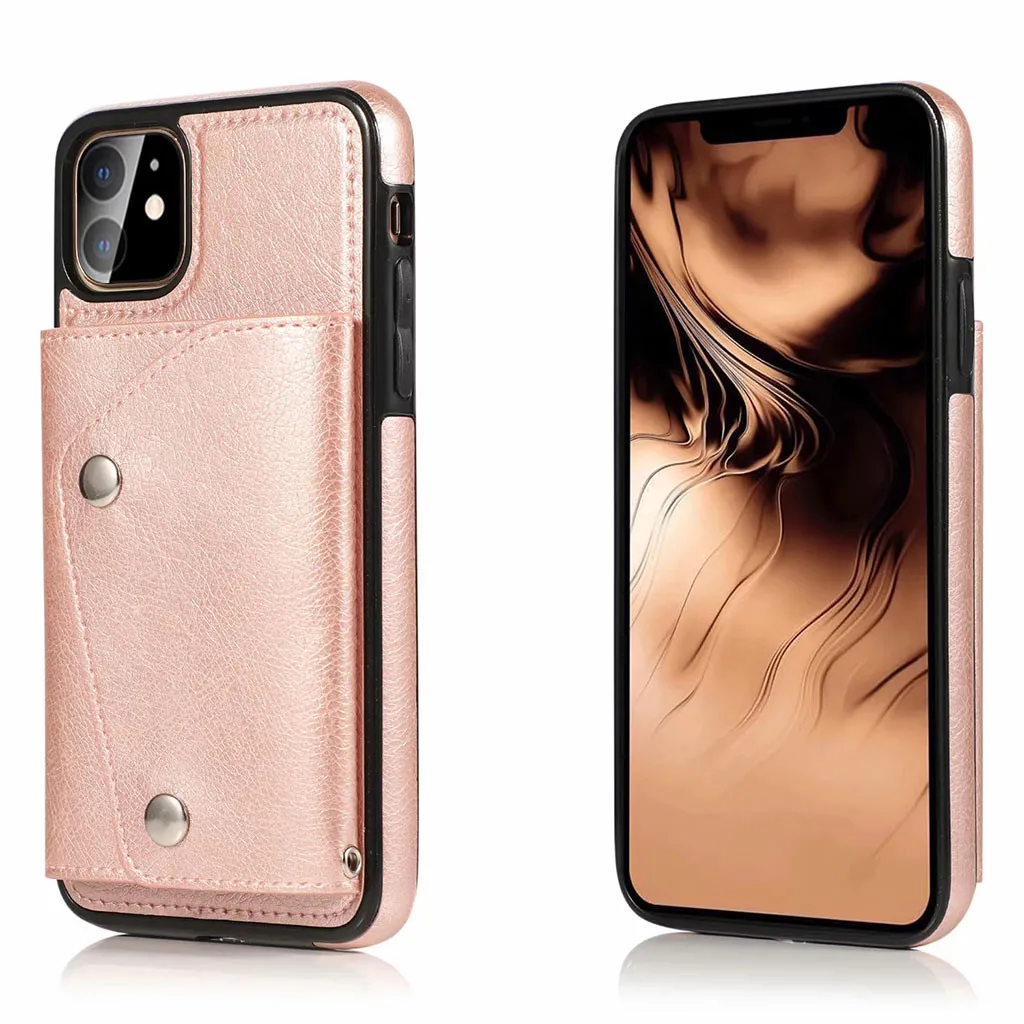 Ретро Чехол из ПУ кожи для IPhone 11 6,1 дюймов, защитный кожаный чехол-кошелек, чехол с подставкой и отделением для карт - Цвет: RG