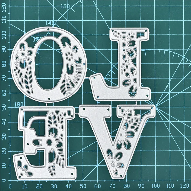 DiyArts Цветочные буквы любовь металлические режущие штампы новые для рукоделия штампы Скрапбукинг тиснение Трафарет DIY высечки карты украшения - Цвет: Dies