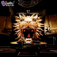 Customized 8X4X11 Meters Inflatable Lion Mascot Tunnel / Lion Giant Inflatables Cartoon / Inflatable Lion Tunnel Toy Tents 2