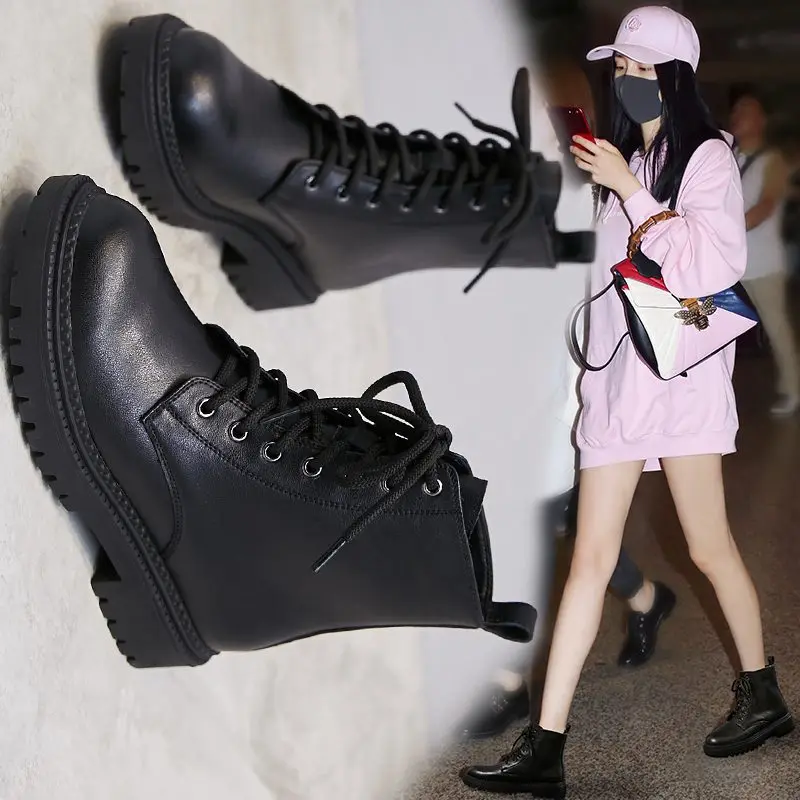 

Martin Boots Women's British-Style 2019 Autumn And Winter New Style Easy-matching Shoes Children Chunky-Heel Handsome Motorcycle