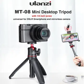 

ULANZI MT-08 DSLR Smartphone Mirrorless Camera Stand Holder Mini Desktop Stand Tripod Portable Outdoor Photography Tripods