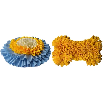 

Pet Toys Dog Blanket Toys Mat Pad Piecing Feeding Multicolor Washable Round Training Pet Sniffing