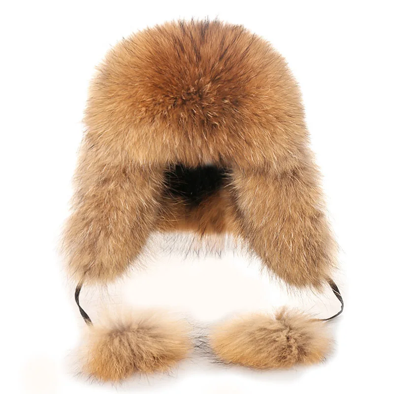 

Tide Fox Maomaozi Parenting Coltsfoot Jilei Feng Cap Northeast Outdoors Leather And Fur Hats Woman Earmuffs Skiing Hat