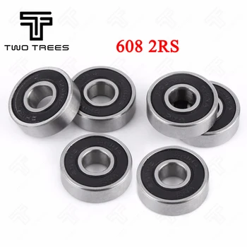 

4pcs/lot 3D Printers Parts 8X22X7 bearing Single Row Deep Groove Steel Sealed Flanged Pulley Miniature Wheel 608zz 608 2RS