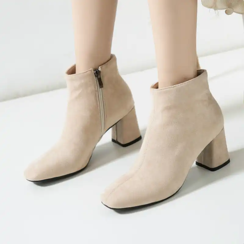 Botines Beige Tacon Ancho Deals, 51% OFF | www.autoescolaurgell.com