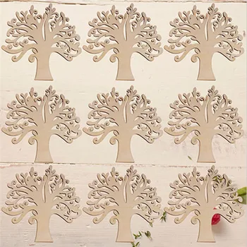 

10 Pcs Tree Craft Wedding DIY Christmas wooden Pendants Ornaments Christmas Party Decorations Xmas Tree Ornaments