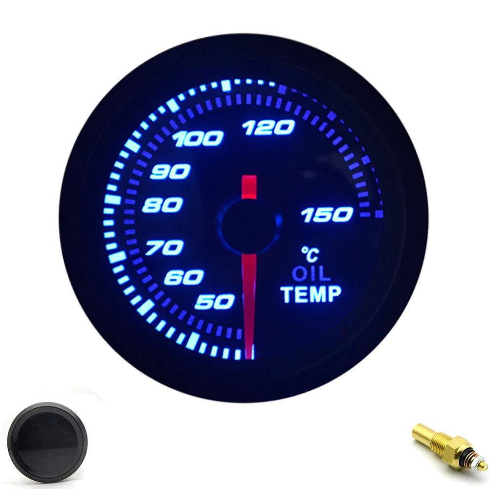 2" 52mm Universal Oil Temperature Car Gauge 40150 C Meter Auto Blue