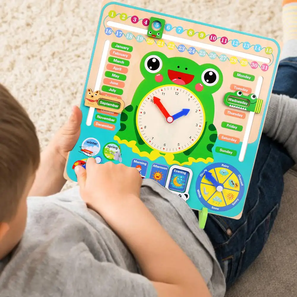  Children Multi-function Early Education Toys Calendar Teaching Clock Christmas's Gift For Kids Stud - 4000231373152