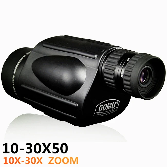 GOMU HD 10-30X50 зум Монокуляр профессиональный телескоп Зрительная труба часы птица азотный водонепроницаемый Fof охота с штативом - Цвет: 10-30X50