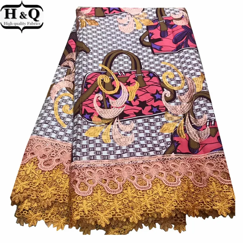 

Handbags Print Wax Lace Fabric Nigerian Embroidered Lace Ankara Batik With Lace Fashion 2020 Guipure Lace Fabrics For Party