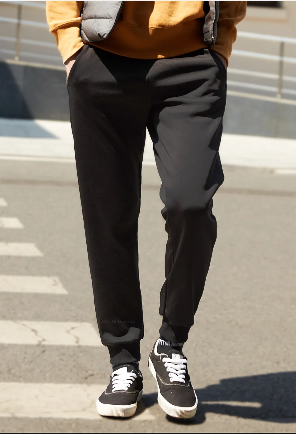 Xiaomi Mijia водный репеллент, анти-статические флисовые трикотажные брюки Брюки флисовые лучи ног крупным планом версия мода теплые спортивные мужские