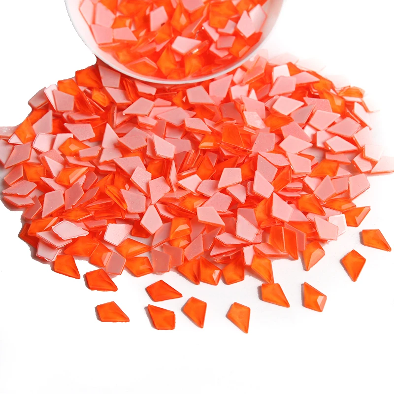Orange 100/300 шт Разноцветные флуоресцентные Стразы для ногтей, неоновая одежда со стразами, 3D украшения для ногтей - Цвет: Orange