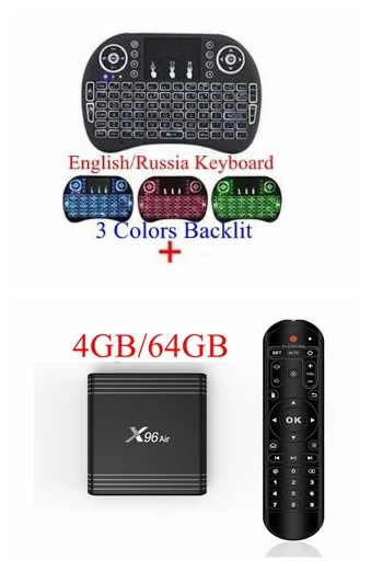 4GB 64GB I8 Backlit 20 шт Android 9,0 8K tv Box X96 Air Amlogic S905X3 4 Гб 64 Гб макс 2,4G/5G двойной WiFi USB3.0 BT4.0 8K 4K H.265 UHD медиаплеер - Цвет: 4GB 64GB I8 Backlit