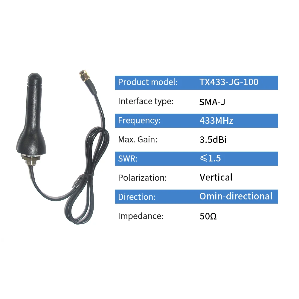 Outdoor 433MHz Cabinet Antenna Waterproof External 433M Antenna SMA Male Omni Lora Antena DTU Module Aerial 2