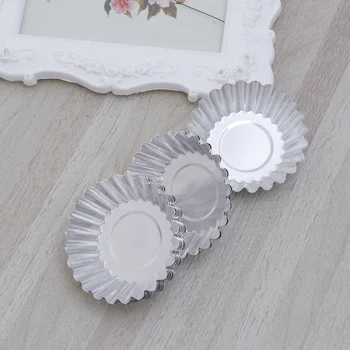 30 Pcs Egg Tart Molds Reusable Delicate Aluminum Alloy Baking Moulds for Bakery Home