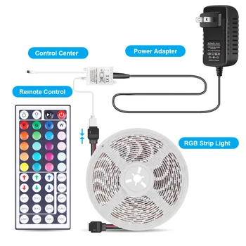 

LED Strip 3528RGB Colorful Waterproof Lights Strip 24 Key 44 key Controller Set Lamp Strip 5M 300 Lamp Beads Living Room Decor