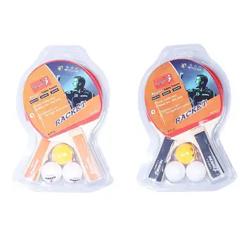 

1 Set Training Ping Pong Table Tennis Bat Paddle Highly Compressed Seven-layer Wood With Complimentary 3 Ping Pong Balls