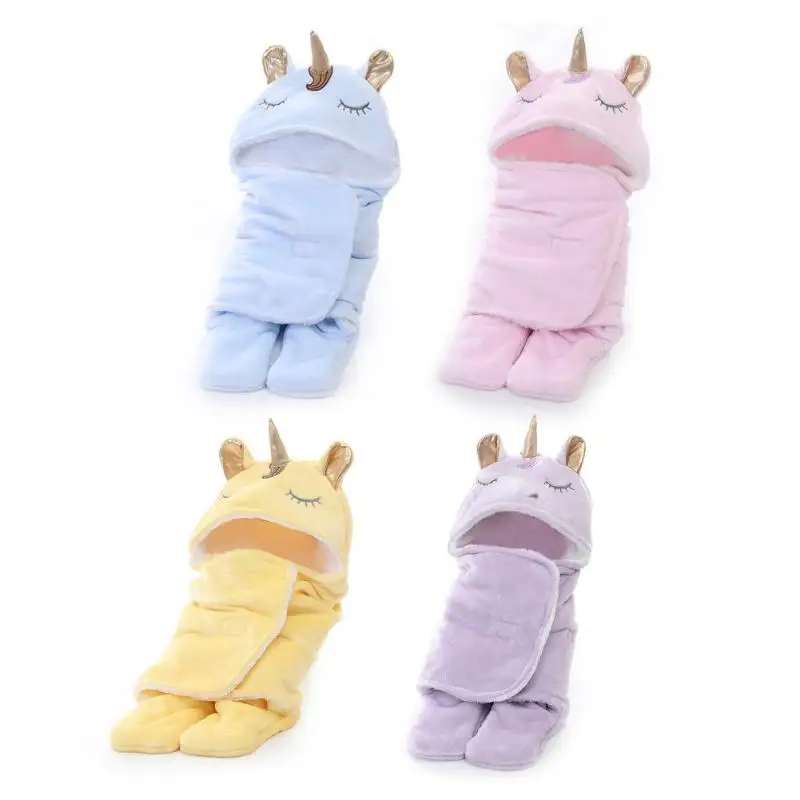 

Thickened Baby Sleeping Bag Coral Velvet Swaddle Wrap Blanket Infant Supply