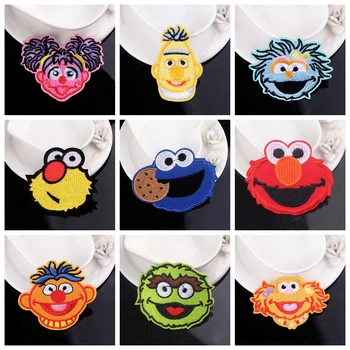 

Sesame Street Embroidered Patches For Clothing Cartoon Patches On Clothes Iron On Patch Cute DIY Stickers Badges Cookie Monster