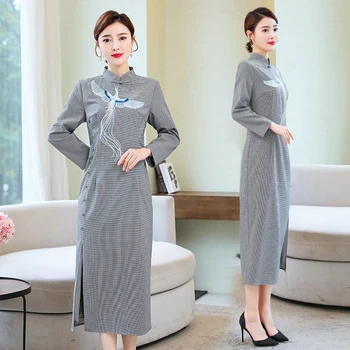 

2020 lace sexy seven quarter sleeve party evening female chinese style improved qipao chinese dress cheongsam