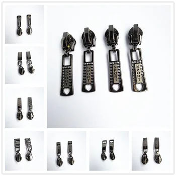 

50pcs 5# gun black zipper head clothing home textile metal slider for 5# Nylon zipper