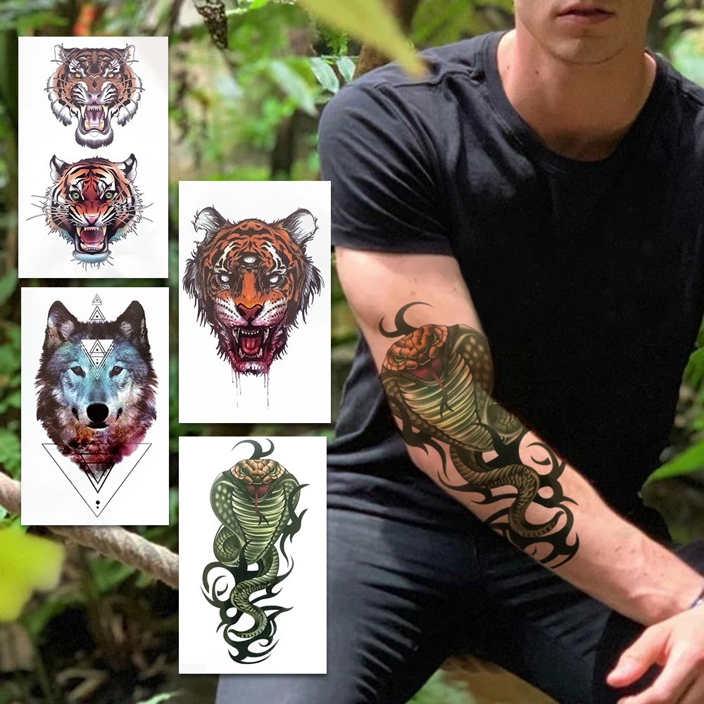 Simple King Cobra Tattoo: The Real Deal on Temporary Ink for Bold,  Minimalist Style, image size:1000x1000