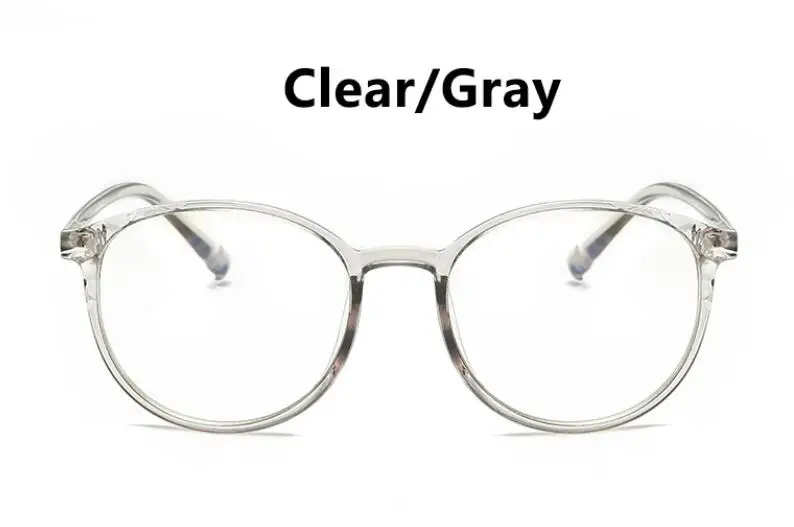 Transparent Round Blue Light Glasses PC Optical Frames Women Men Computer Gaming Glasses Clear Lens Spectacle Eyewear Vintage - Frame Color: clear geay