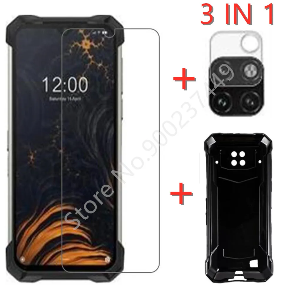 

3-in-1 Case + Camera Tempered Glass On For Doogee S88 Pro ScreenProtector Glass For Doogee S88 2.5D Phone Glass