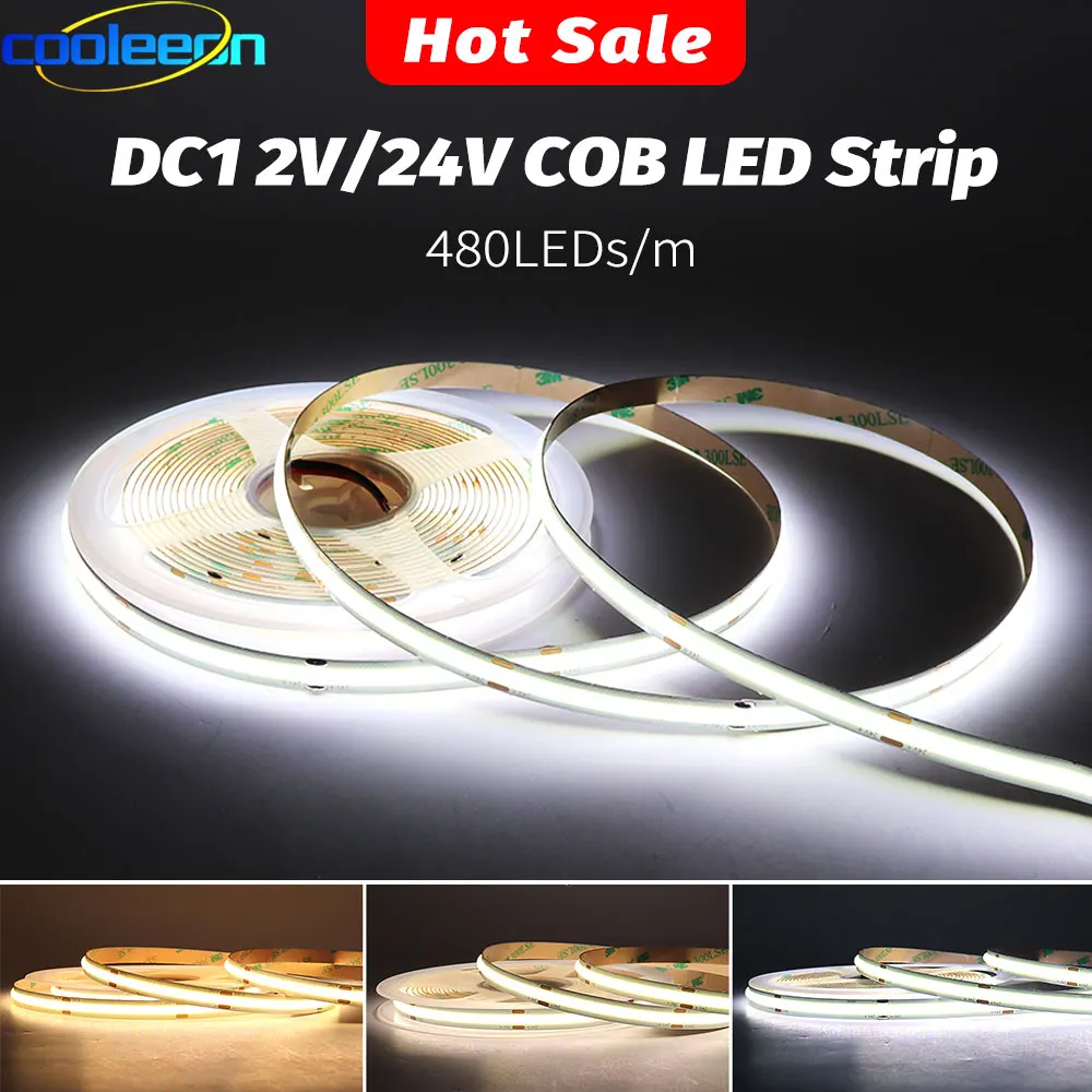 Светодиодсветодиодный лента 480 LED s 12 в 24 В COB Светодиодная светильник та красный