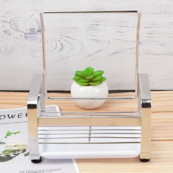 

Dual Used Stainless Steel Countertop Drain Rack Multifunction Storage Shelf Kitchen Organizer for Sponge Dishcloth Brush - Size