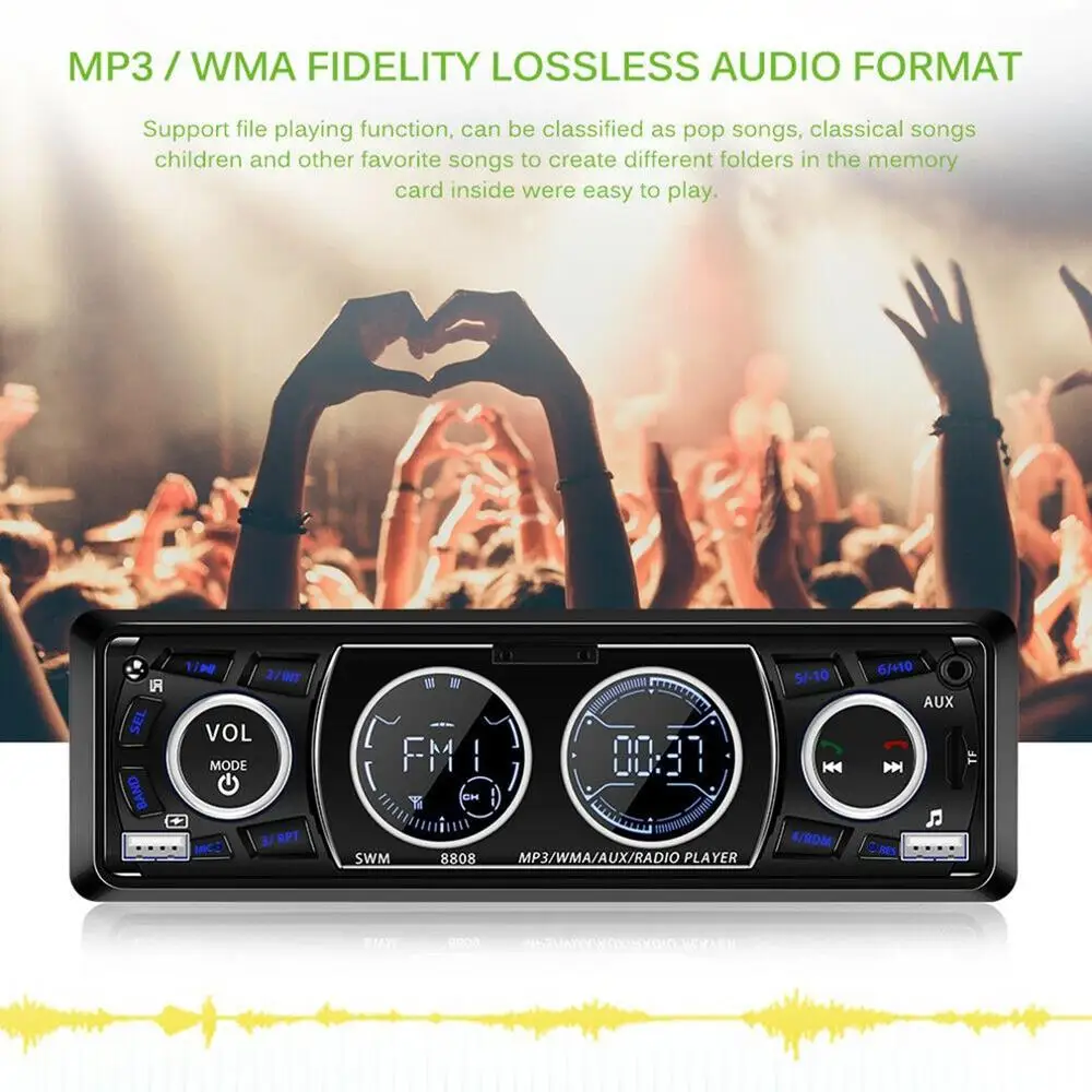ЖК-дисплей автомобильный радиоприемник беспроводной громкой связи Usb/Wma mp3-плеер пульт дистанционного управления 1Din автомобильный радиоприемник автомобильные аксессуары