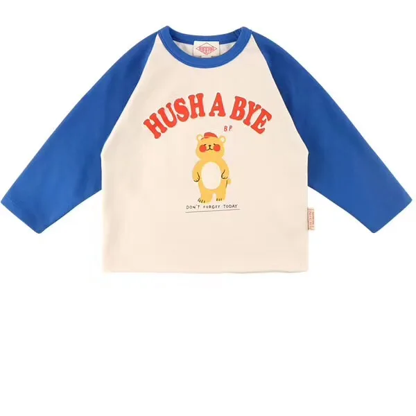 Tshirt Коллекция года, Bebe de Pi*, осенняя одежда в Корейском стиле для маленьких мальчиков и девочек футболка с длинными рукавами для малышей милые топы с надписями, детские футболки - Цвет: Tshirt