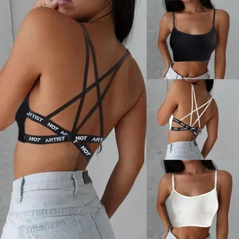 

Bandage Crop Top Women Camis Fashion Crop Top Sleeveless Vest Sling Vest Tank Tops Camisole Cropped Women Clothes Haut Femme