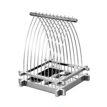 

Square bird cage sushi rack buffet pastry rack creative fruit plate hotel fruit basket stainless steel fruit plate