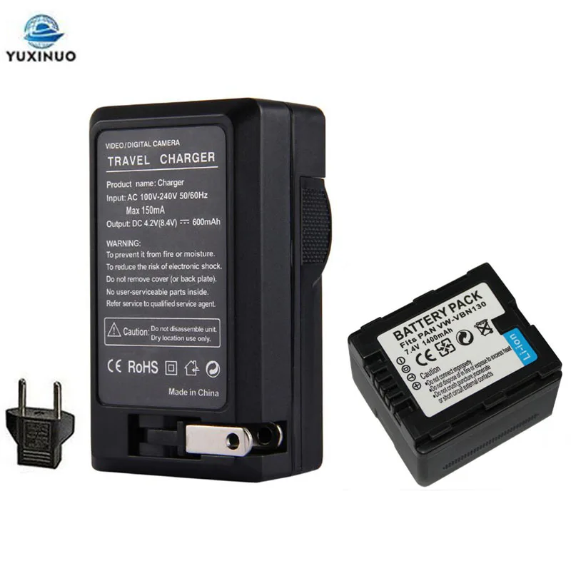 1400mAh VW-VBN130 VWVBN130 Camera Battery + AC Charger For Panasonic VW-VBN26 VW-VBN390 X920M TM900 SD800 HS900 SD900 HC-X910 | Дом и сад
