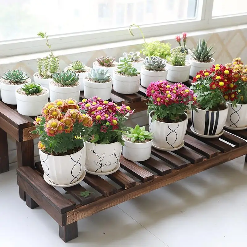 Mueble Para Plantas Stojaki Na Kwiaty деревянные садовые полки для Варанды Крытый открытый стеллаж балкон Цветочная полка завод стенд