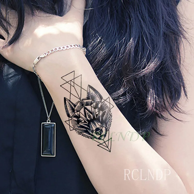 Waterproof Temporary Tattoo Sticker geometry wolf totem tatto stickers flash tatoo fake tattoos hand arm foot for men women girl | Красота и