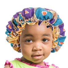 

New Extra Large Sleep Cap kids Double Layer Adjustable African Ankara Satin Bonnet sleep turban hat Night Sleep Beanie Chemo Cap