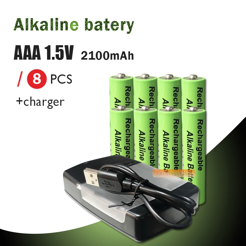 8 шт 2100 мА/ч, щелочные Перезаряжаемые Батарея AAA 1,5 V 2100 мА/ч+, 4 слота смарт-зарядное устройство щелочной Батарея Зарядное устройство зарядное устройство для никель-кадмиевых или никель-металл-ААА с Светодиодный индикатор