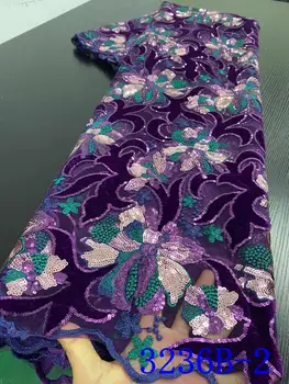 

Embroidery African Mesh Lace Fabrics Sequins Lace Fabrics Flower Pattern Sequence Laces Fabric for Nigerian Net Lace NA3236B-1